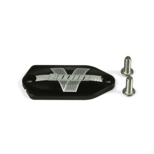 V TWIN MASTER CYLINDER LID LEFT BLACK