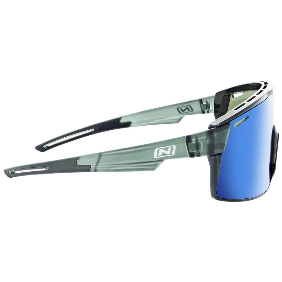 Optic Nerve Fixie Max Sunglasses Matte Crystal Gray, Shiny Black Lens Rim, Smoke Lens with Green Mirror - Image 3