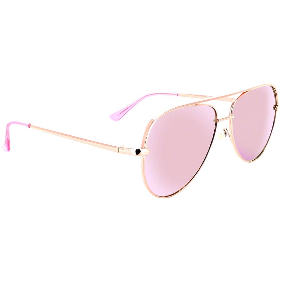ONE by Optic Nerve Retroport Sunglasses Rose Gold, Polarized Smoke Lens with Rose Gold Mirror