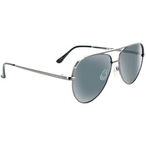 ONE by Optic Nerve Retroport Sunglasses Shiny Gunmetal Polarized Smoke Lens with Silver Mirror