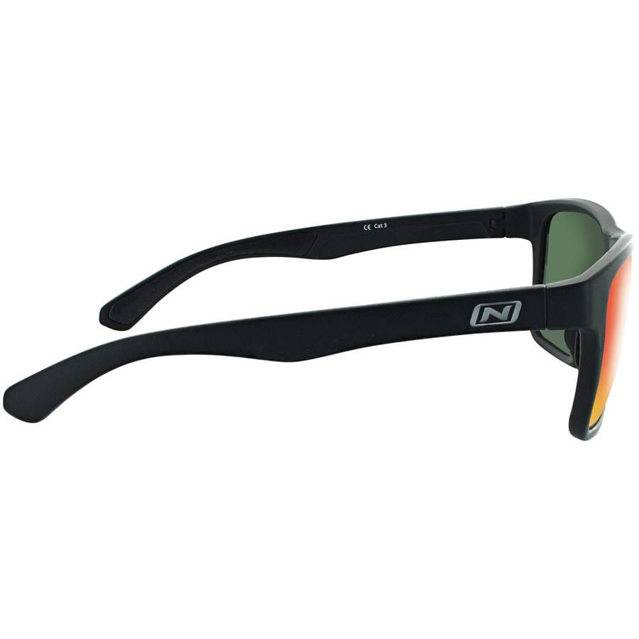 Optic Nerve Rumble Sunglasses Shiny Black, Polarized Smoke Lens with Red Mirror - Image 2