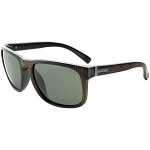 ONE Ziggy Polarized Sunglasses Matte Vertical Driftwood Demi with Gray Lens