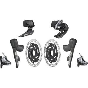 RED eTap AXS Electronic 2x12-Speed Road Groupset - HRD Brake/Shift Levers, Flat Mnt Disc Brakes, CL Rotors, Front/Rear Derailleurs