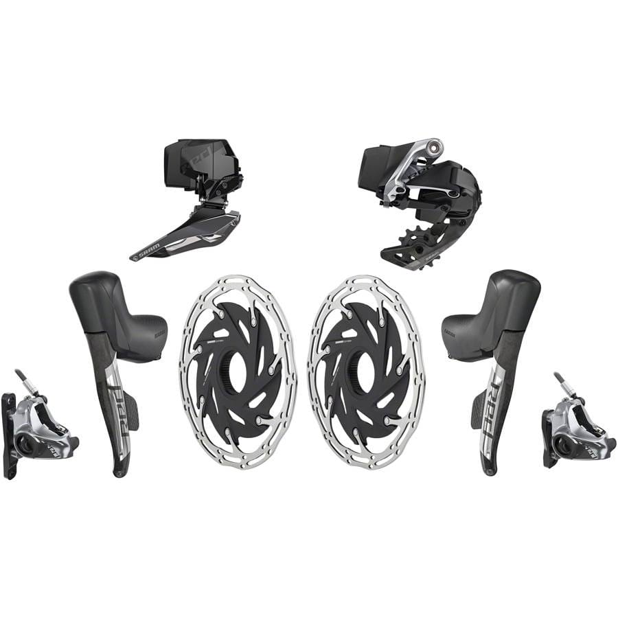 RED eTap AXS Electronic 2x12-Speed Road Groupset - HRD Brake/Shift Levers, Flat Mnt Disc Brakes, CL Rotors, Front/Rear Derailleurs