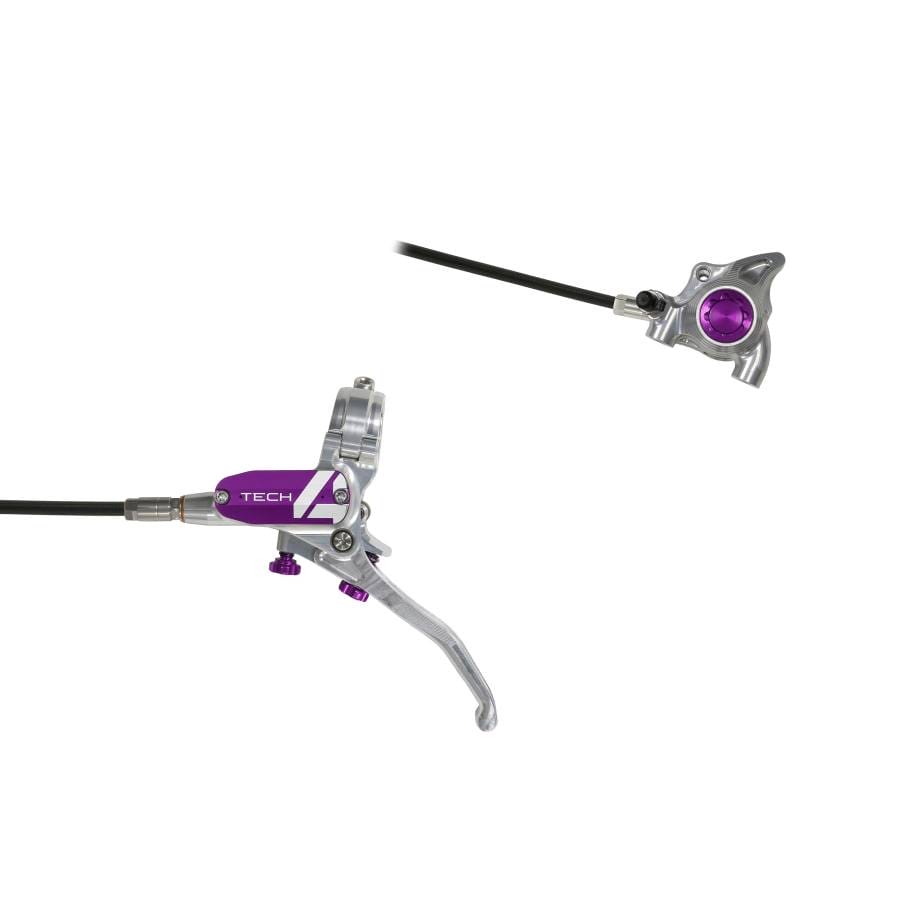 Tech 4 X2 Flatmount No Rotor Black Hose Silver Purple