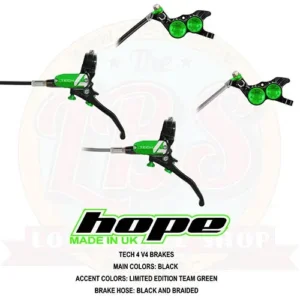 Hope Tech 4 V4 Downhill AM MTB Brakes Limited Edition Factory Racing Green - New Black Green